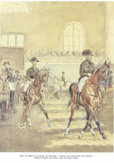 Un chuchoteur, écuyer à l’école d’instruction des troupes à cheval de Saumur :                             Le Commandant Jean Charles Rousselet